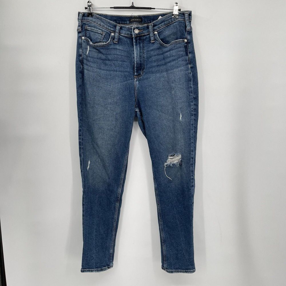 Silver Jeans Co SZ 14 Frisco Skinny Women Blue Distressed High Rise W28104SFV319